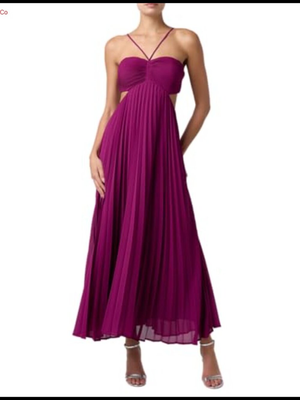 Lulus Pleated Chiffon Halter Maxi Dress Formal Evening Gown